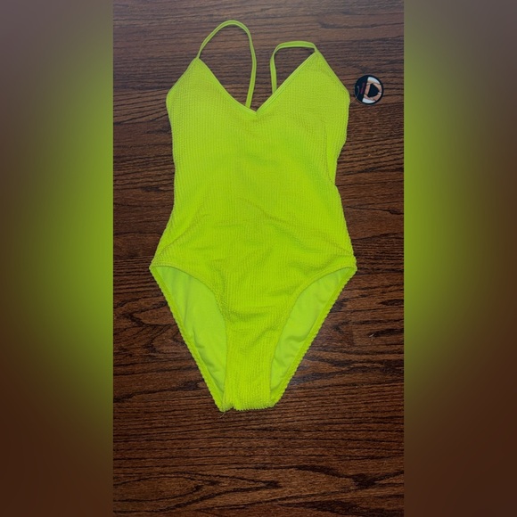 No Boundaries Neon Green One Piece Swimsuit NWT - Picture 1 of 3